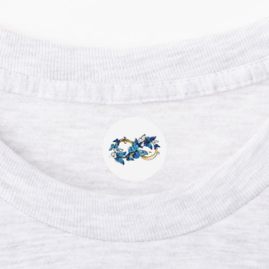 Symbol Infinity of Blue Morpho Butterflies Labels (Aangebracht)