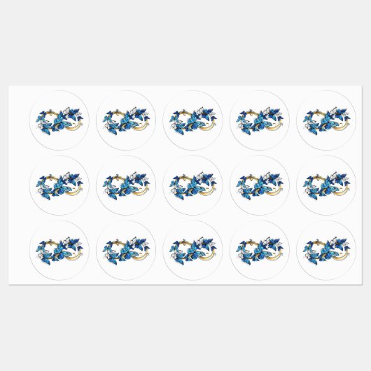 Symbol Infinity of Blue Morpho Butterflies Labels (Vel)