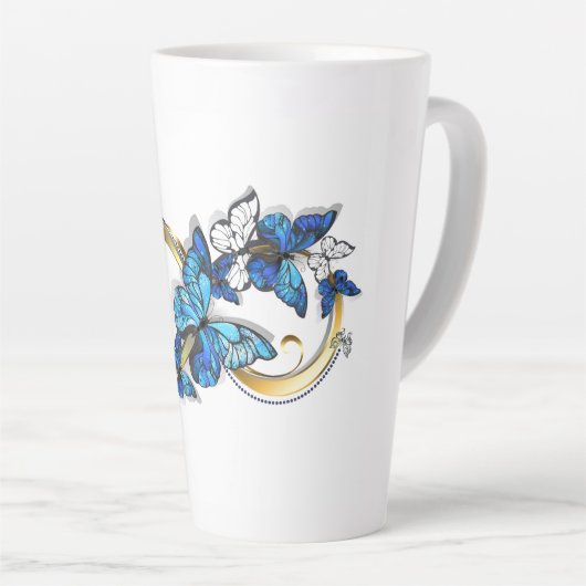 Symbol Infinity of Blue Morpho Butterflies Latte Mok (Rechterhoek)