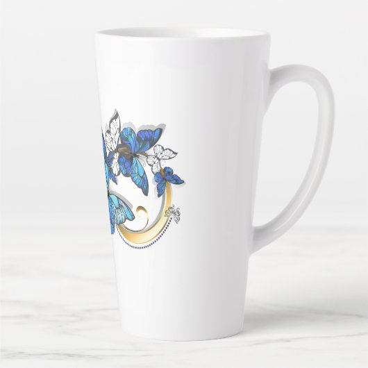 Symbol Infinity of Blue Morpho Butterflies Latte Mok (Rechts)