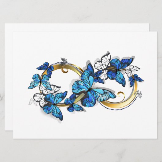 Symbol Infinity of Blue Morpho Butterflies Menu (Voorkant / Achterkant)
