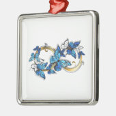 Symbol Infinity of Blue Morpho Butterflies Metalen Ornament (Links)