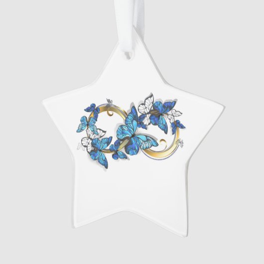 Symbol Infinity of Blue Morpho Butterflies Ornament (voorkant)