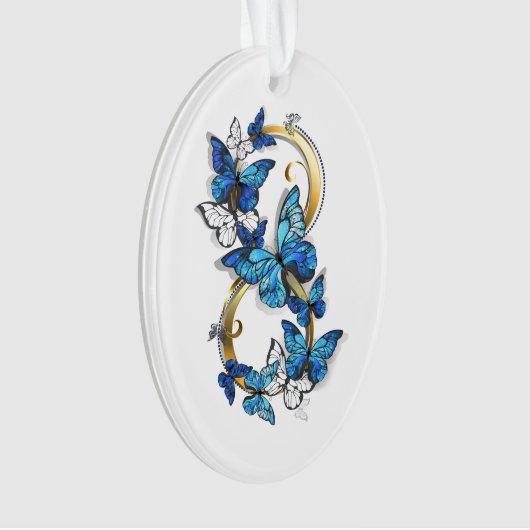 Symbol Infinity of Blue Morpho Butterflies Ornament (voorkant)