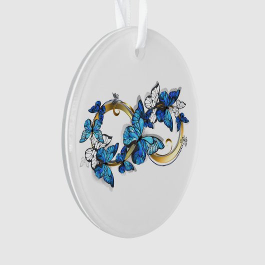 Symbol Infinity of Blue Morpho Butterflies Ornament (voorkant)