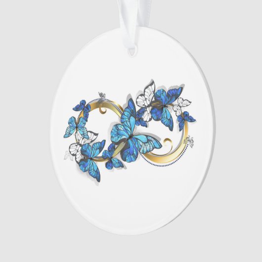 Symbol Infinity of Blue Morpho Butterflies Ornament (voorkant)