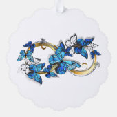 Symbol Infinity of Blue Morpho Butterflies Ornament Kaart (Achterkant)