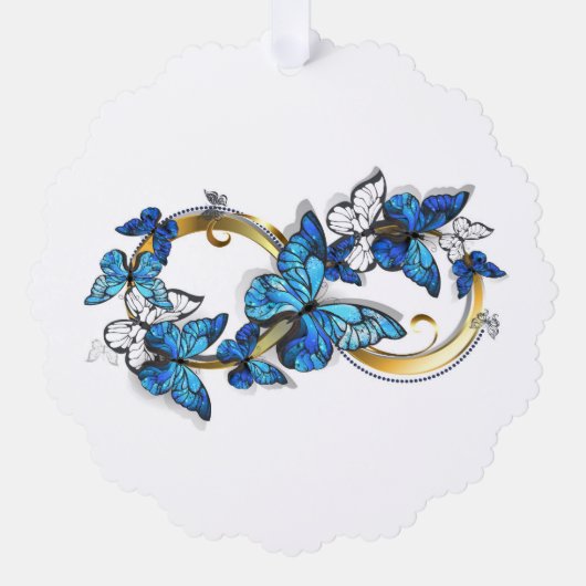 Symbol Infinity of Blue Morpho Butterflies Ornament Kaart (Voorkant)
