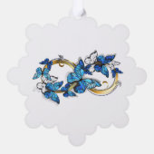 Symbol Infinity of Blue Morpho Butterflies Ornament Kaart (Achterkant)