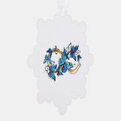 Symbol Infinity of Blue Morpho Butterflies Ornament Kaart (Rechts)