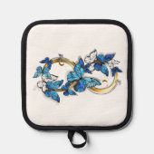 Symbol Infinity of Blue Morpho Butterflies Pannenlap (Voorkant)