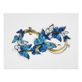 Symbol Infinity of Blue Morpho Butterflies Perfect Poster (Voorkant)