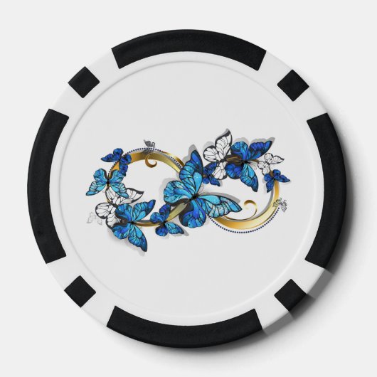 Symbol Infinity of Blue Morpho Butterflies Poker Chips (Achterkant)