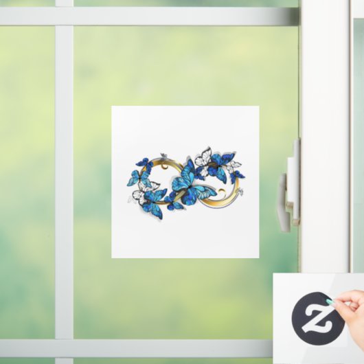 Symbol Infinity of Blue Morpho Butterflies Raamsticker (Huis)