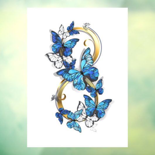 Symbol Infinity of Blue Morpho Butterflies Raamsticker (Vel 3)