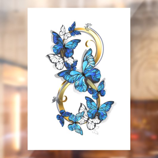 Symbol Infinity of Blue Morpho Butterflies Raamsticker (Vel 2)