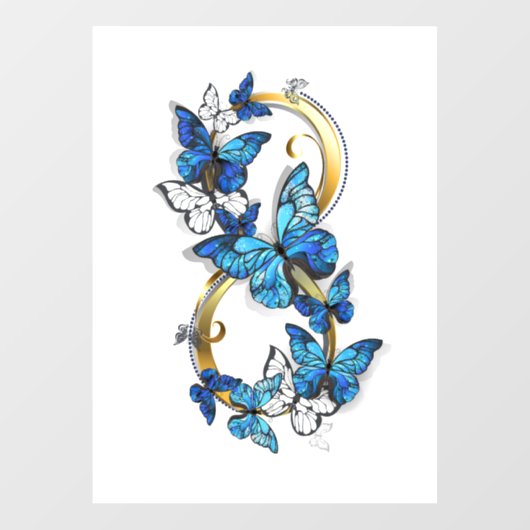 Symbol Infinity of Blue Morpho Butterflies Raamsticker (Vel)