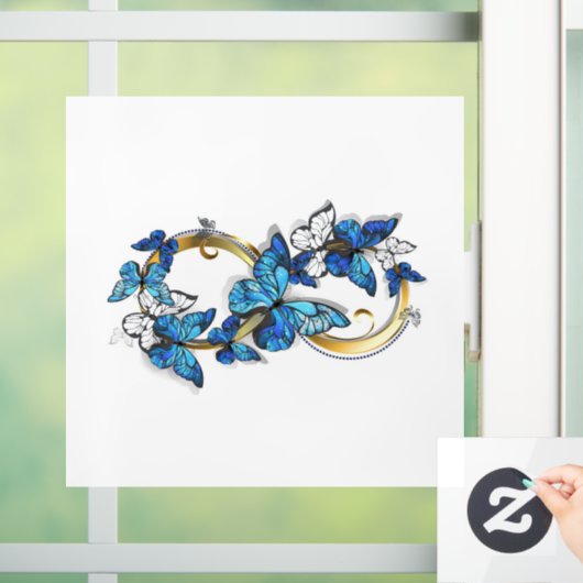Symbol Infinity of Blue Morpho Butterflies Raamsticker (Huis)