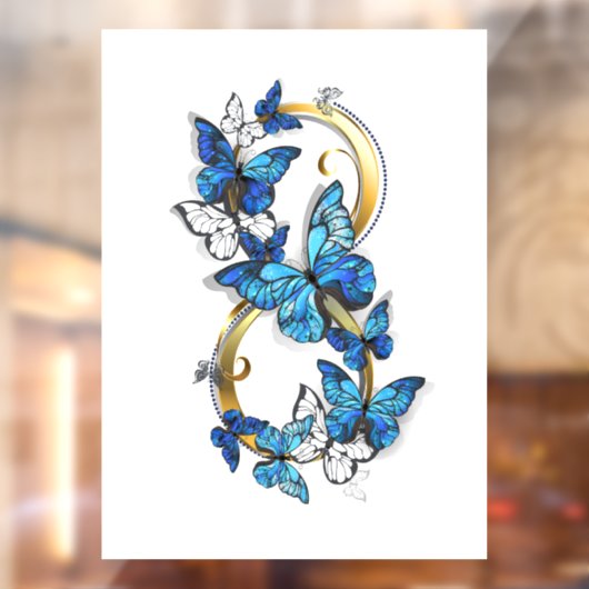 Symbol Infinity of Blue Morpho Butterflies Raamsticker (Vel 2)