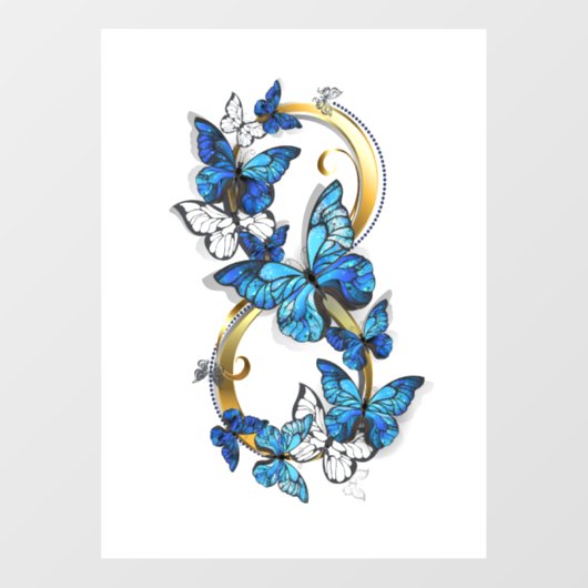 Symbol Infinity of Blue Morpho Butterflies Raamsticker (Vel)