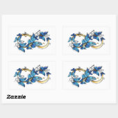 Symbol Infinity of Blue Morpho Butterflies Rechthoekige Sticker (Vel)