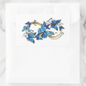 Symbol Infinity of Blue Morpho Butterflies Rechthoekige Sticker (Tas)