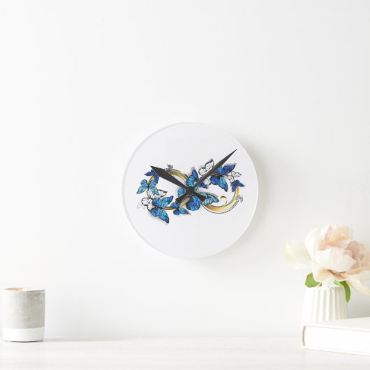 Symbol Infinity of Blue Morpho Butterflies Ronde Klok (Huis)