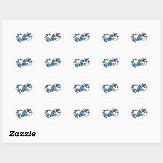 Symbol Infinity of Blue Morpho Butterflies Ronde Sticker (Vel)