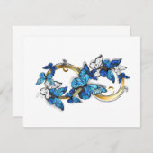 Symbol Infinity of Blue Morpho Butterflies RSVP Kaartje (Voorkant / Achterkant)