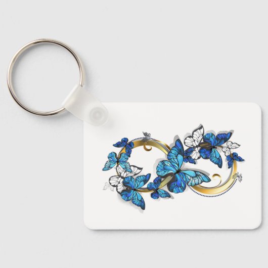 Symbol Infinity of Blue Morpho Butterflies Sleutelhanger (Achterkant)