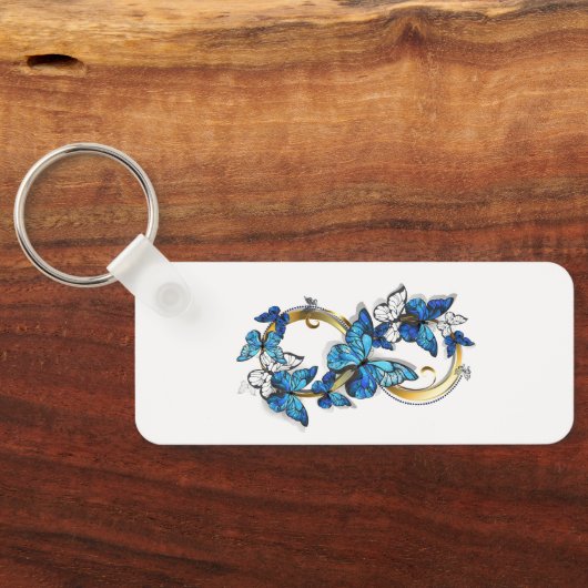 Symbol Infinity of Blue Morpho Butterflies Sleutelhanger (Achterkant)