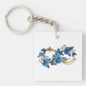 Symbol Infinity of Blue Morpho Butterflies Sleutelhanger (voorkant)