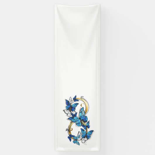 Symbol Infinity of Blue Morpho Butterflies Spandoek (Verticaal)