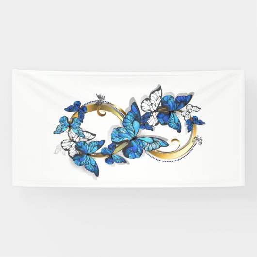 Symbol Infinity of Blue Morpho Butterflies Spandoek (Horizontaal)