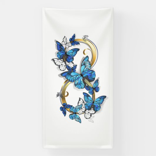 Symbol Infinity of Blue Morpho Butterflies Spandoek (Verticaal)