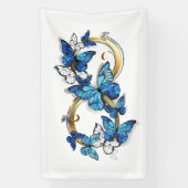 Symbol Infinity of Blue Morpho Butterflies Spandoek (Verticaal)