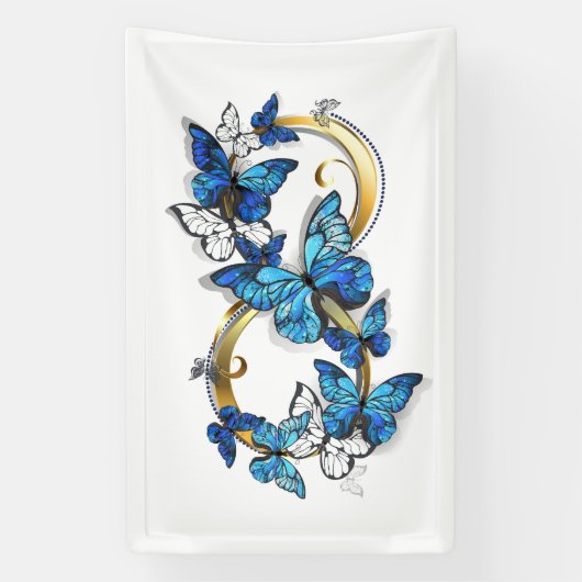 Symbol Infinity of Blue Morpho Butterflies Spandoek (Verticaal)