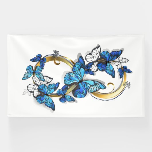 Symbol Infinity of Blue Morpho Butterflies Spandoek (Horizontaal)