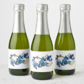 Symbol Infinity of Blue Morpho Butterflies Sparkling Wijnetiket (Flessen)