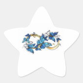Symbol Infinity of Blue Morpho Butterflies Ster Sticker (Voorkant)