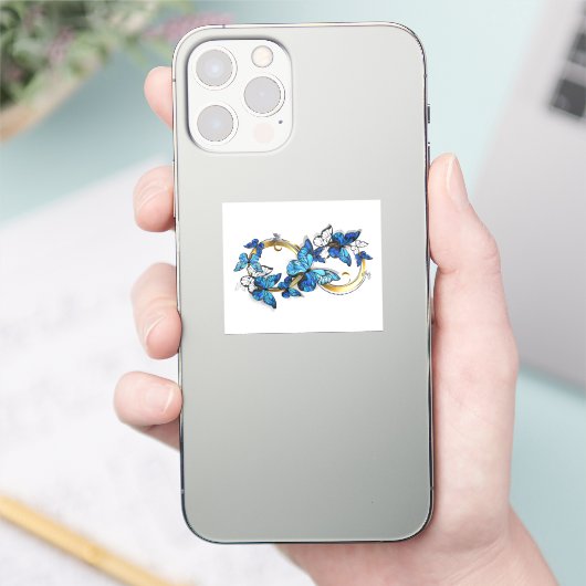Symbol Infinity of Blue Morpho Butterflies Sticker (Telefoon)