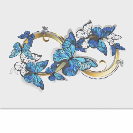 Symbol Infinity of Blue Morpho Butterflies Sticker (Voorkant)