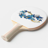 Symbol Infinity of Blue Morpho Butterflies Tafeltennisbatje (Voorkant Gekanteld)