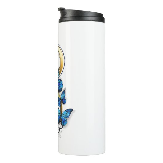 Symbol Infinity of Blue Morpho Butterflies Thermosbeker (Geroteerd rechts)