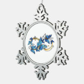 Symbol Infinity of Blue Morpho Butterflies Tin Sneeuwvlok Ornament (Rechts)