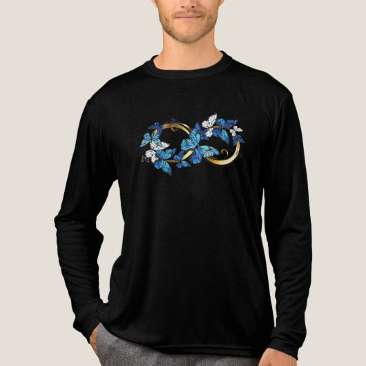 Symbol Infinity of Blue Morpho Butterflies Tri-Blend Shirt (Voorkant volledig)