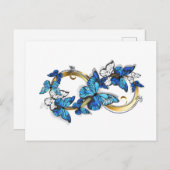 Symbol Infinity of Blue Morpho Butterflies Uitnodiging Briefkaart (Voorkant / Achterkant)