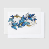 Symbol Infinity of Blue Morpho Butterflies Vellum Uitnodigingen (Offset)