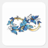 Symbol Infinity of Blue Morpho Butterflies Vierkante Sticker (Voorkant)