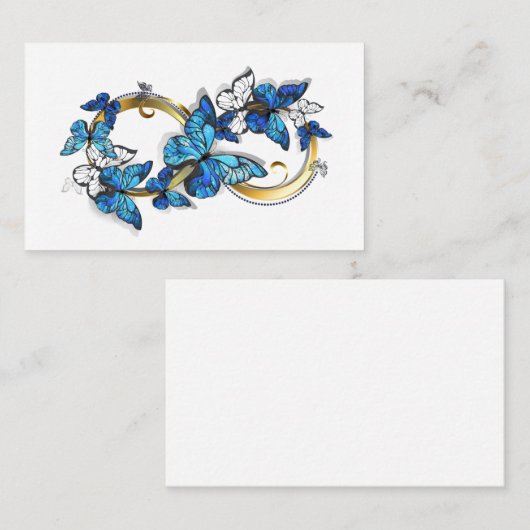 Symbol Infinity of Blue Morpho Butterflies Visitekaartje (Voorkant / Achterkant)